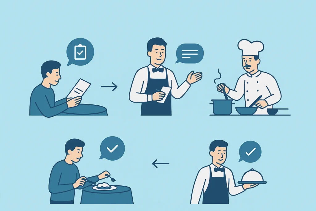 تشبیه APi به سفارش غذا در رستوران